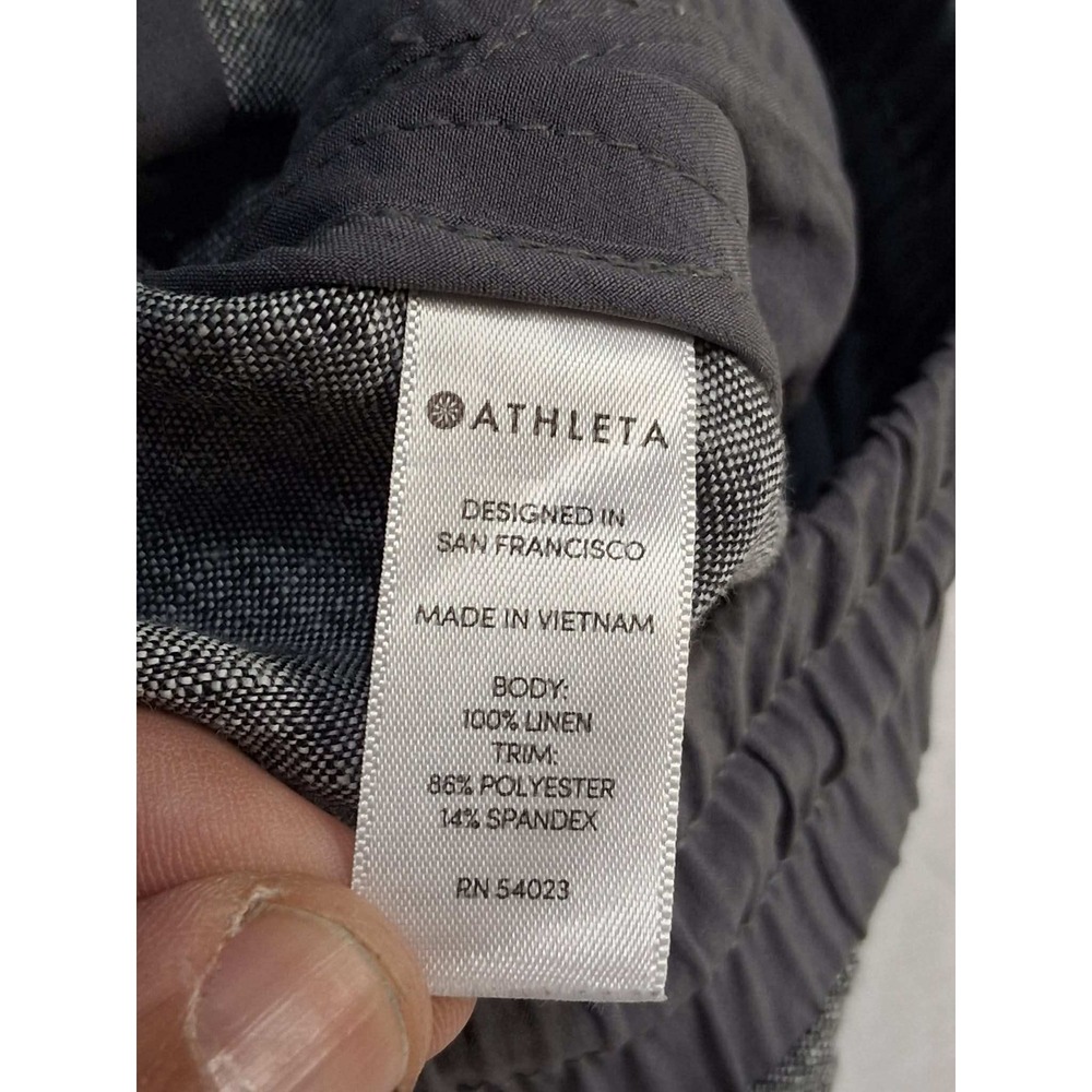 Athleta Grey Linen Blend Athletic Shorts Women's Size 6 Drawstring Elastic Waist - Picture 4 of 8